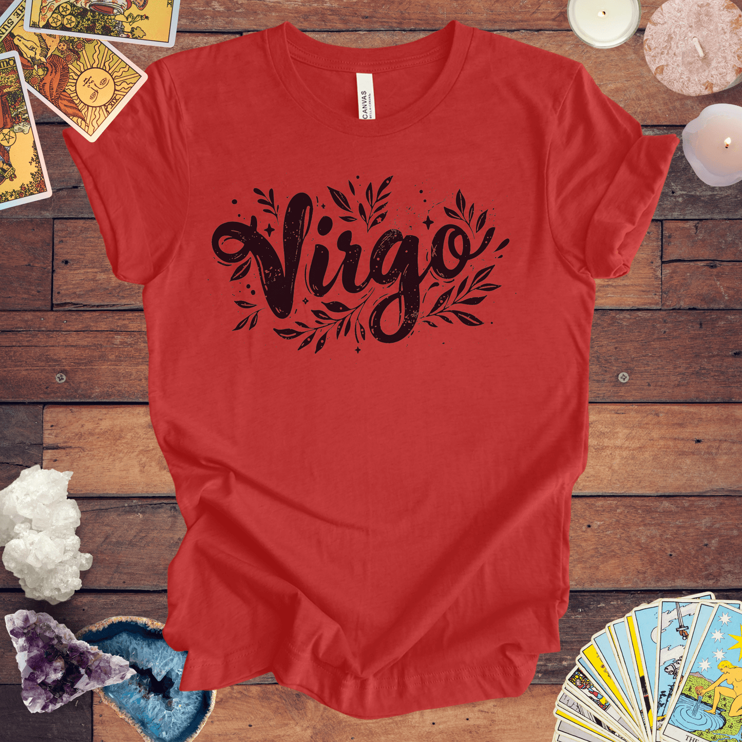 T-Shirt Heather Red / S Ink Splattered Virtue Virgo TShirt: Artistic Precision