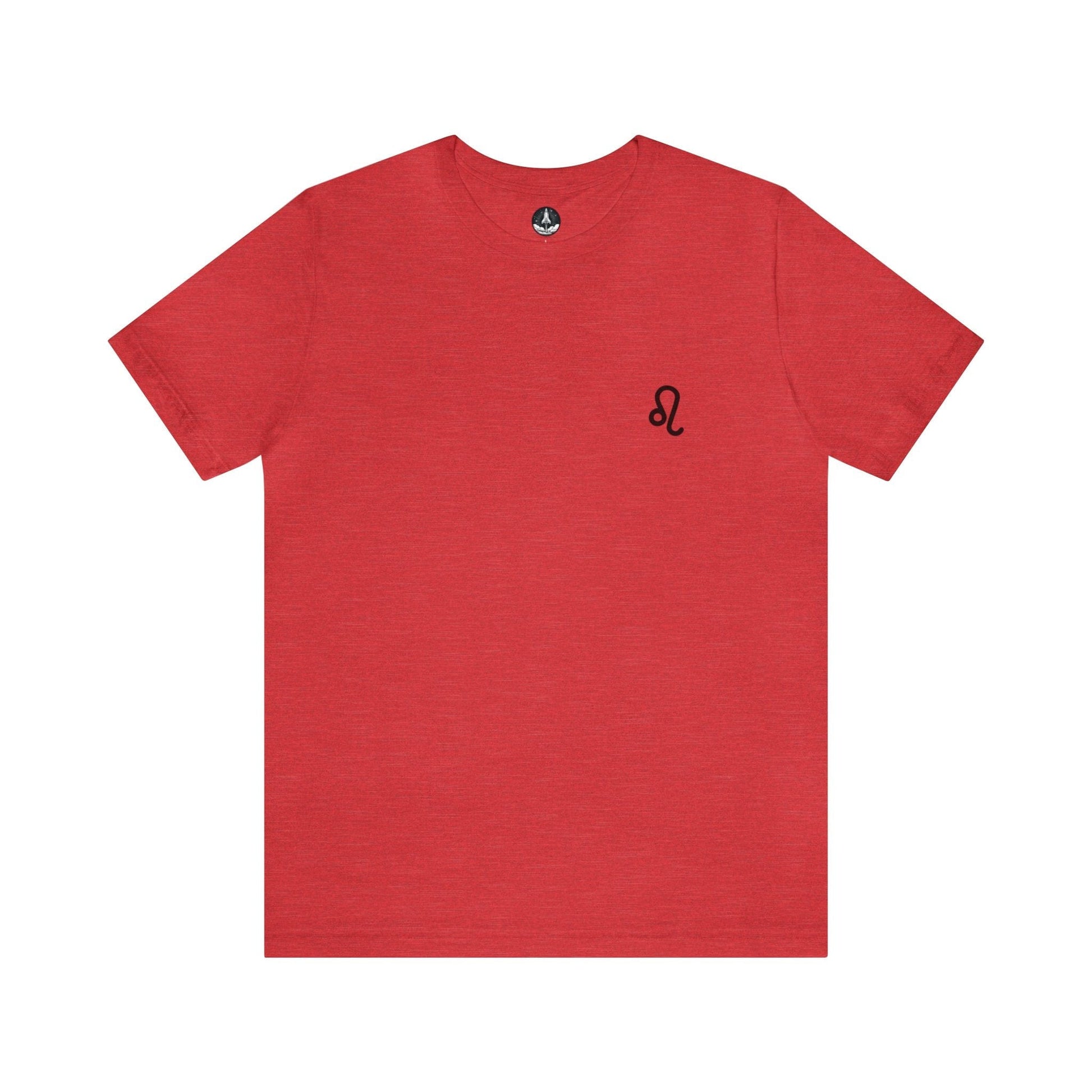T-Shirt Heather Red / S Leo Minimalist Majesty T-Shirt: Bold Elegance for the Zodiac King