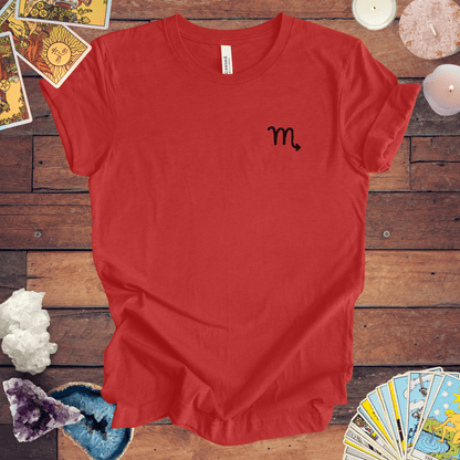 T-Shirt Heather Red / S Scorpio Zodiac Cipher T-Shirt: Unveil Your Mystery with Elegant Minimalism