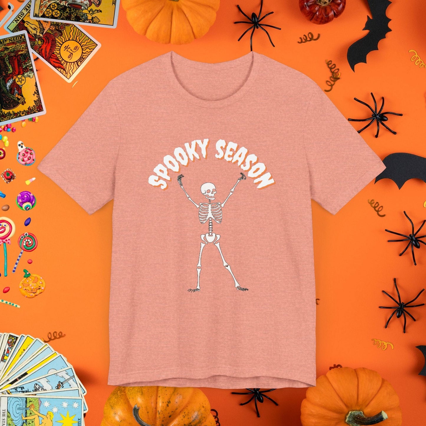 T-Shirt Heather Sunset / XS Skeleton Dance Halloween T-Shirt - Halloween Limited Edition