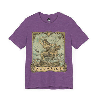 T-Shirt Heather Team Purple / S Aquarius Odyssey T-Shirt: Navigating Mystical Seas with Boundless Spirit
