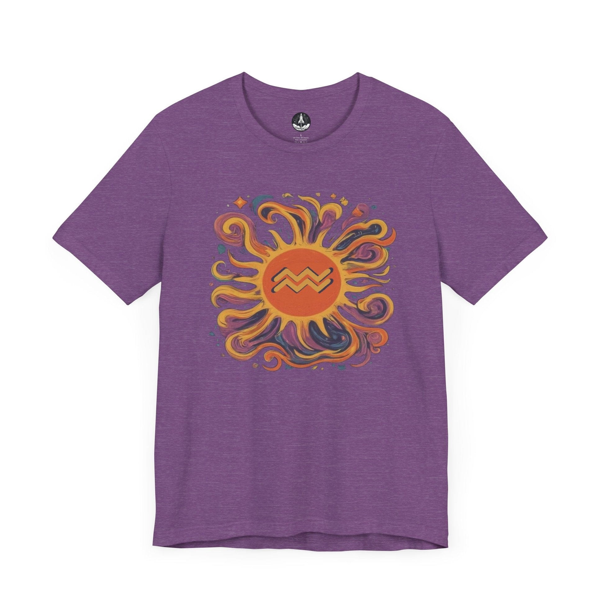 T-Shirt Heather Team Purple / S Aquarius Solar Flair T-Shirt: Shine in Zodiac Fashion