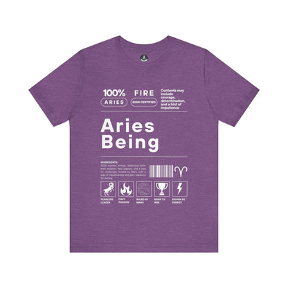 T-Shirt Heather Team Purple / S Aries Being - Bold Zodiac-Inspired T-Shirt