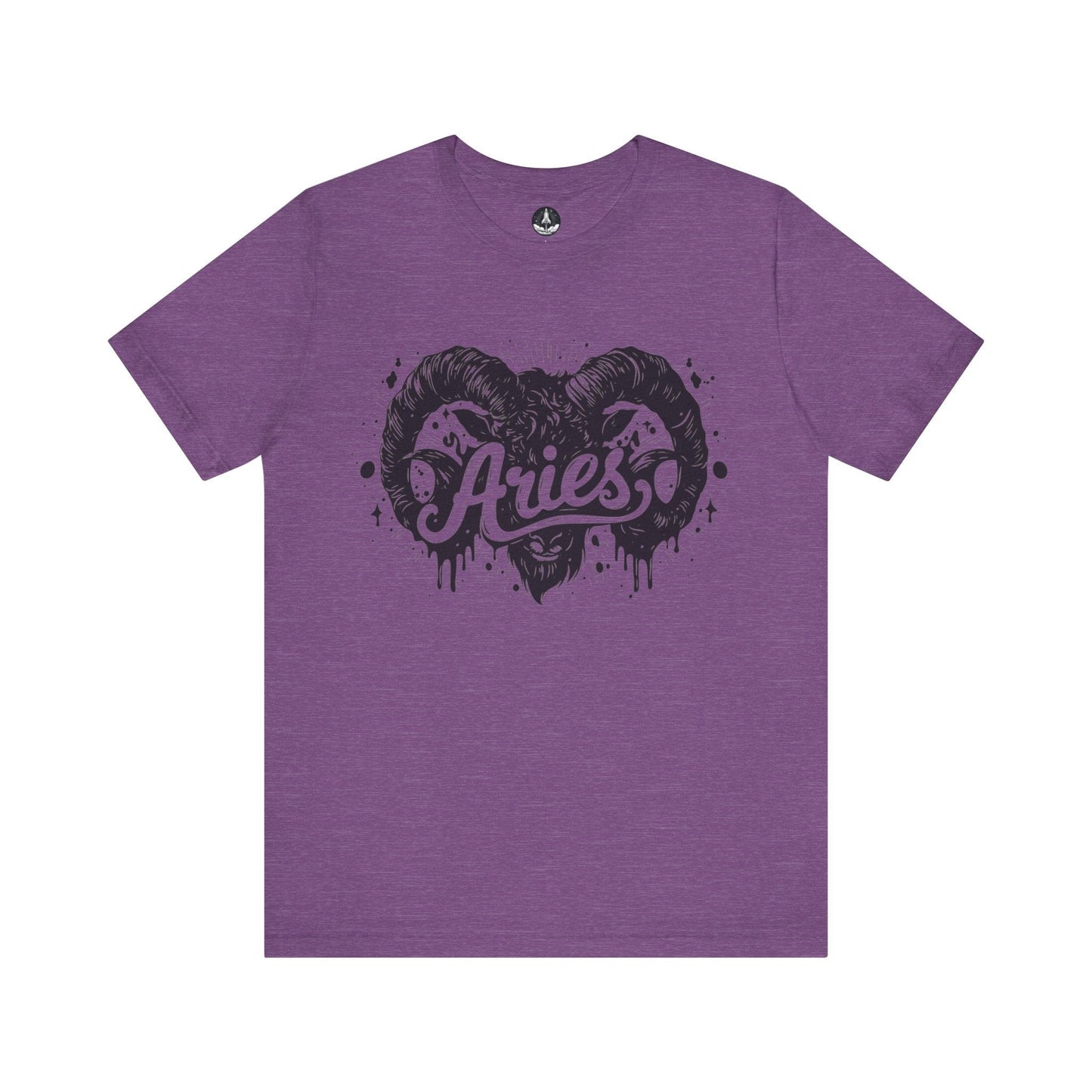 T-Shirt Heather Team Purple / S Aries Bold Ram Tee - Unleash Your Zodiac Power