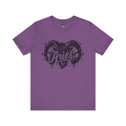 T-Shirt Heather Team Purple / S Aries Bold Ram Tee - Unleash Your Zodiac Power