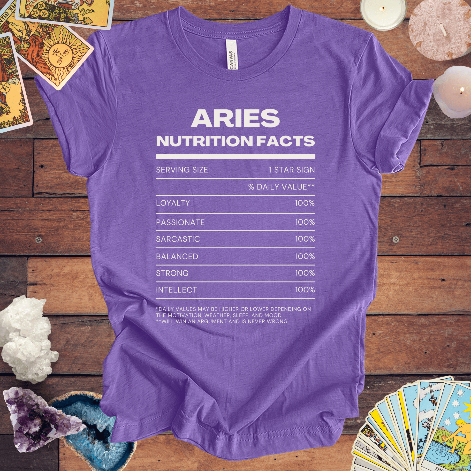 T-Shirt Heather Team Purple / S Aries Nutrition Facts T-Shirt