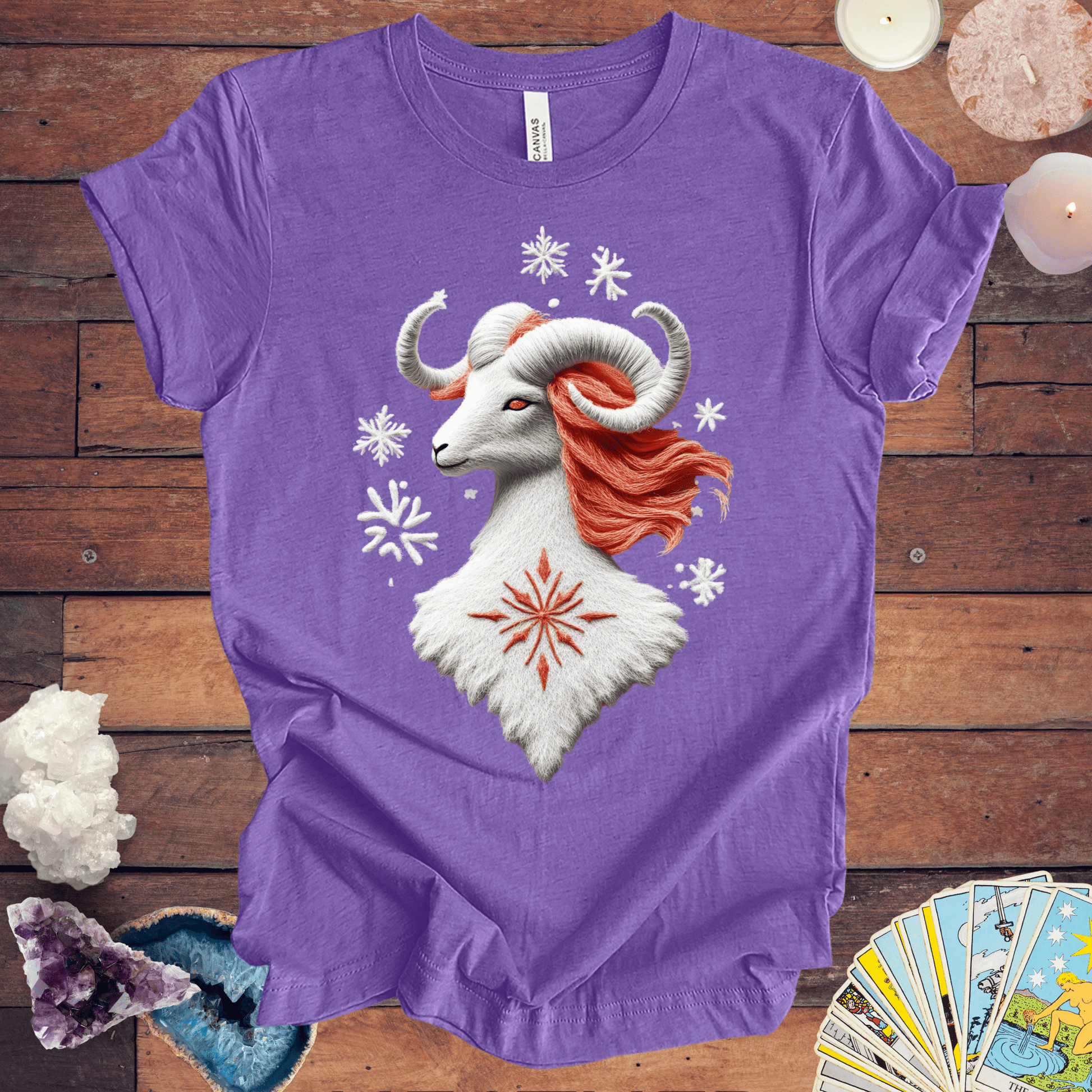 T-Shirt Heather Team Purple / S Aries Ugly Sweater Holiday T-Shirt: Snowflakes & Spark Edition