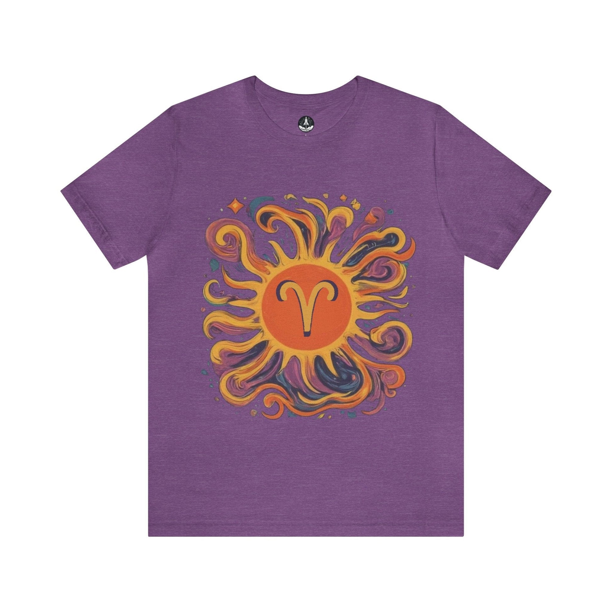 T-Shirt Heather Team Purple / S Aries Zodiac Blaze Soft T-Shirt: Ignite Your Wardrobe
