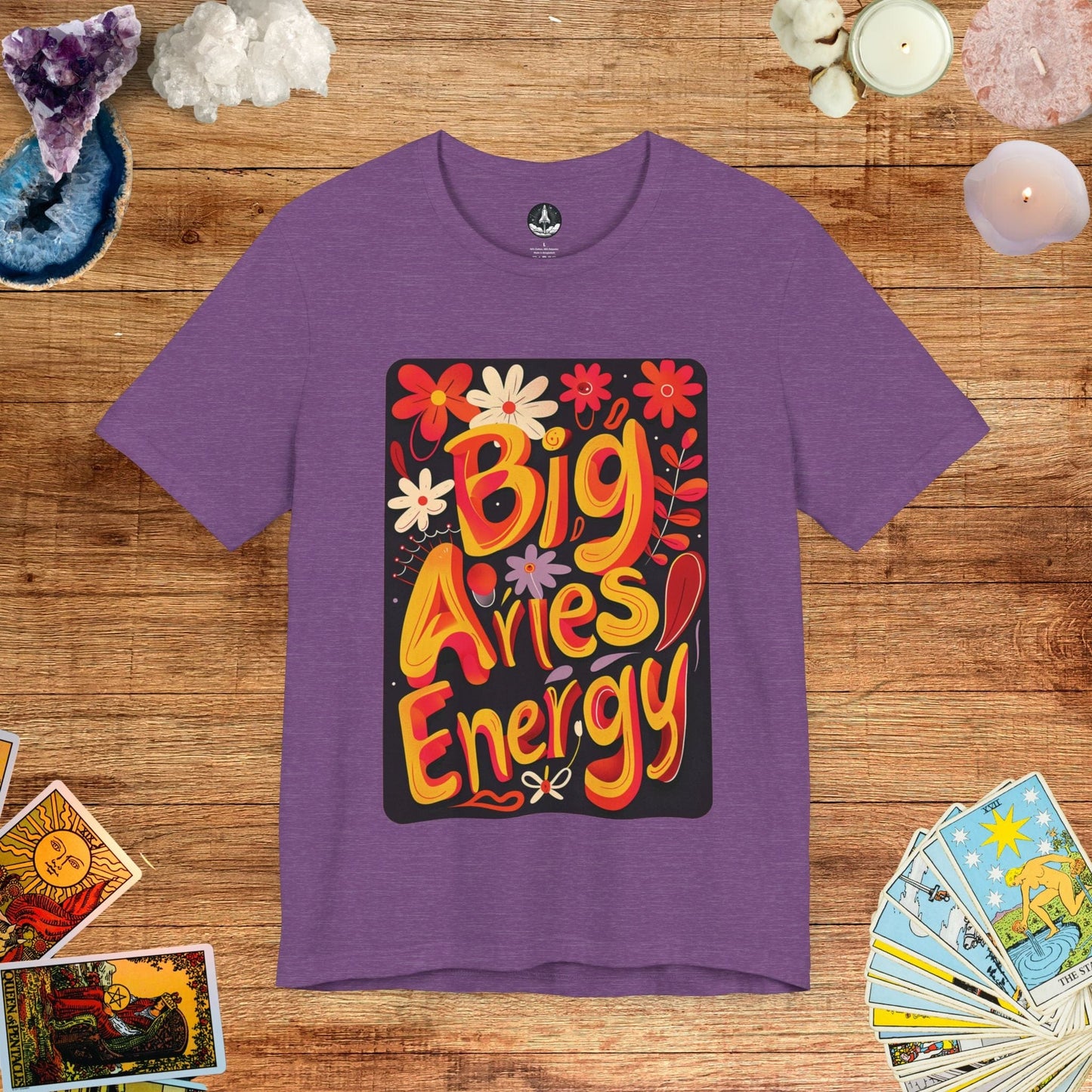 T-Shirt Heather Team Purple / S Big Aries Energy T-Shirt