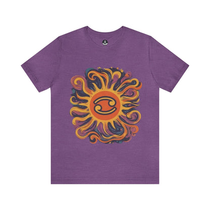 T-Shirt Heather Team Purple / S Cancer Cosmic Swirl T-Shirt: Embrace the Celestial Tide