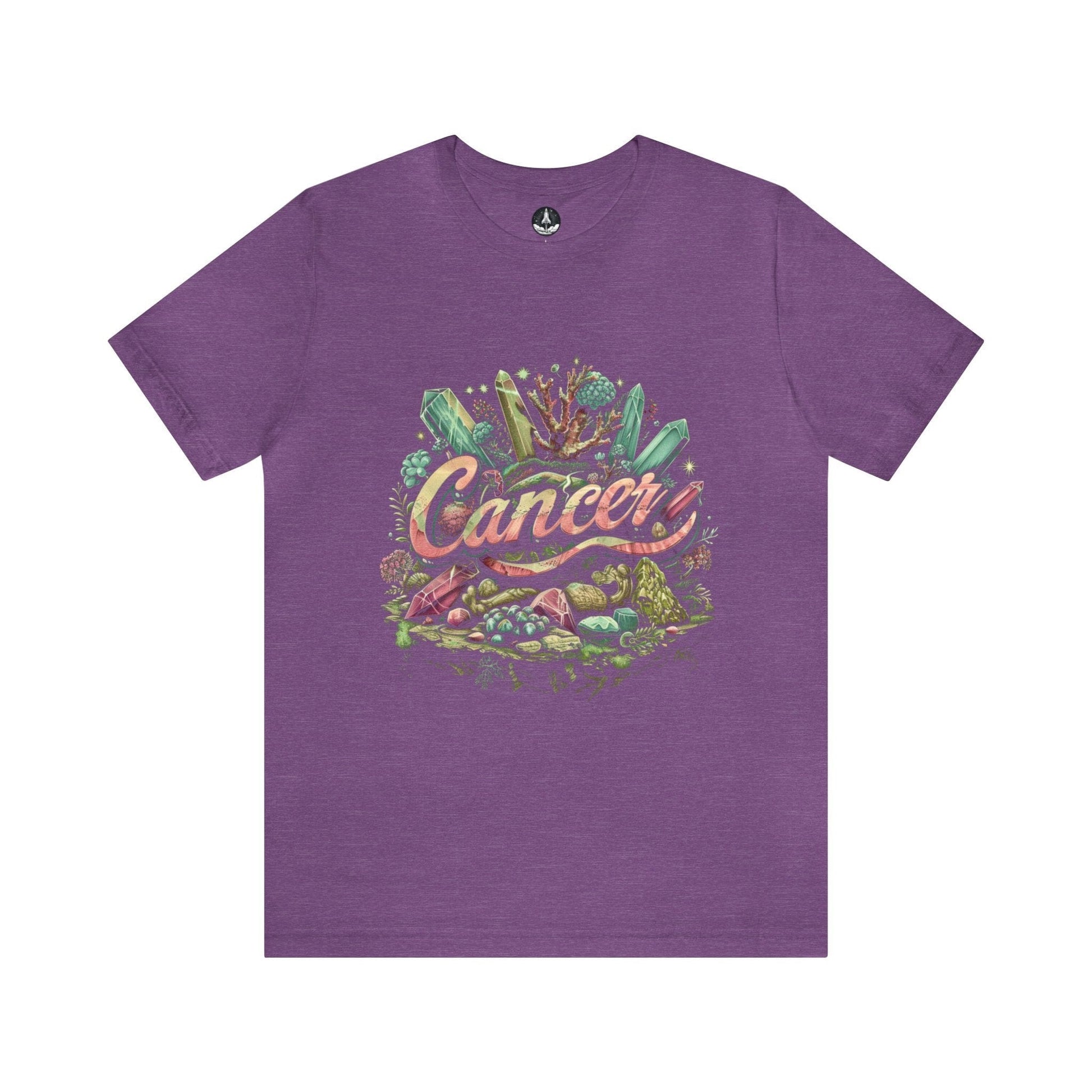 T-Shirt Heather Team Purple / S Cancer Healing Crystals T-Shirt: Embrace Your Nurturing Essence