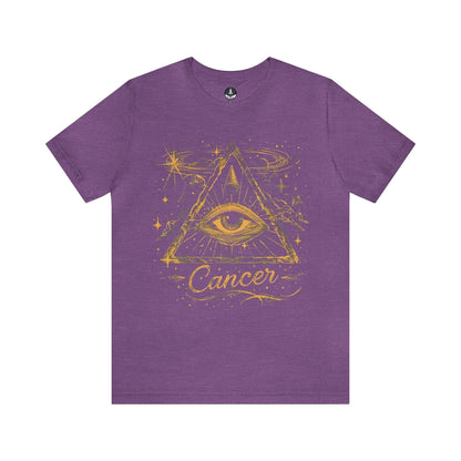 T-Shirt Heather Team Purple / S Cancer Intuitive Vision T-Shirt: Celestial Insight in Gold and Indigo