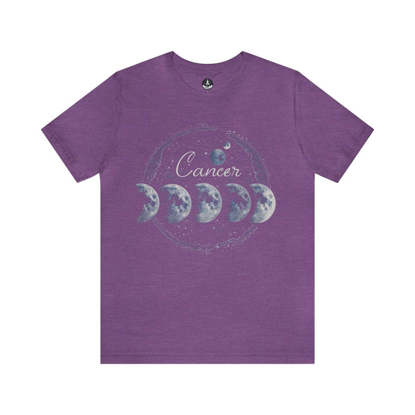 T-Shirt Heather Team Purple / S Cancer Lunar Phases T-Shirt: Cycle of Celestial Ebb and Flow