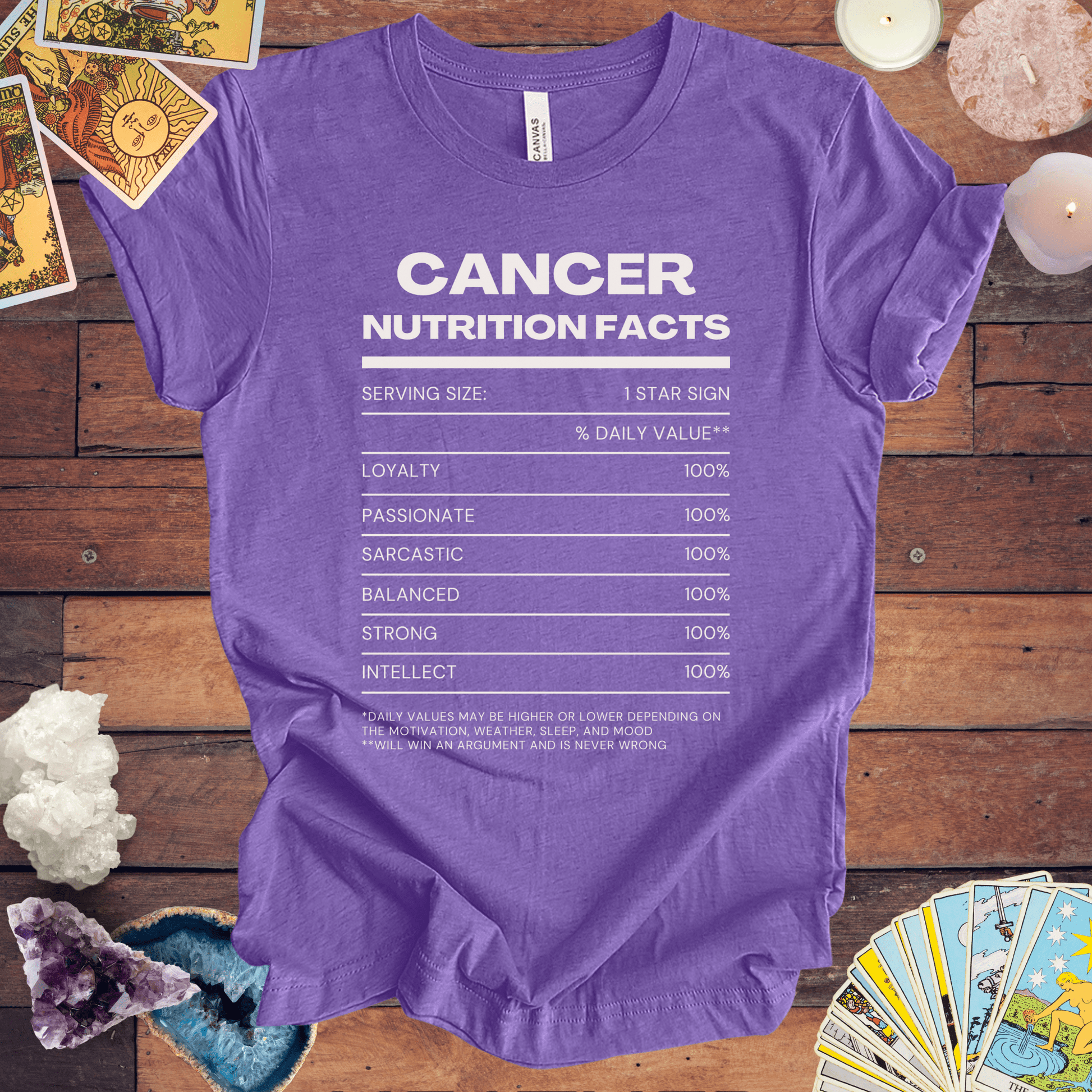 T-Shirt Heather Team Purple / S Cancer Nutrition Facts T-Shirt