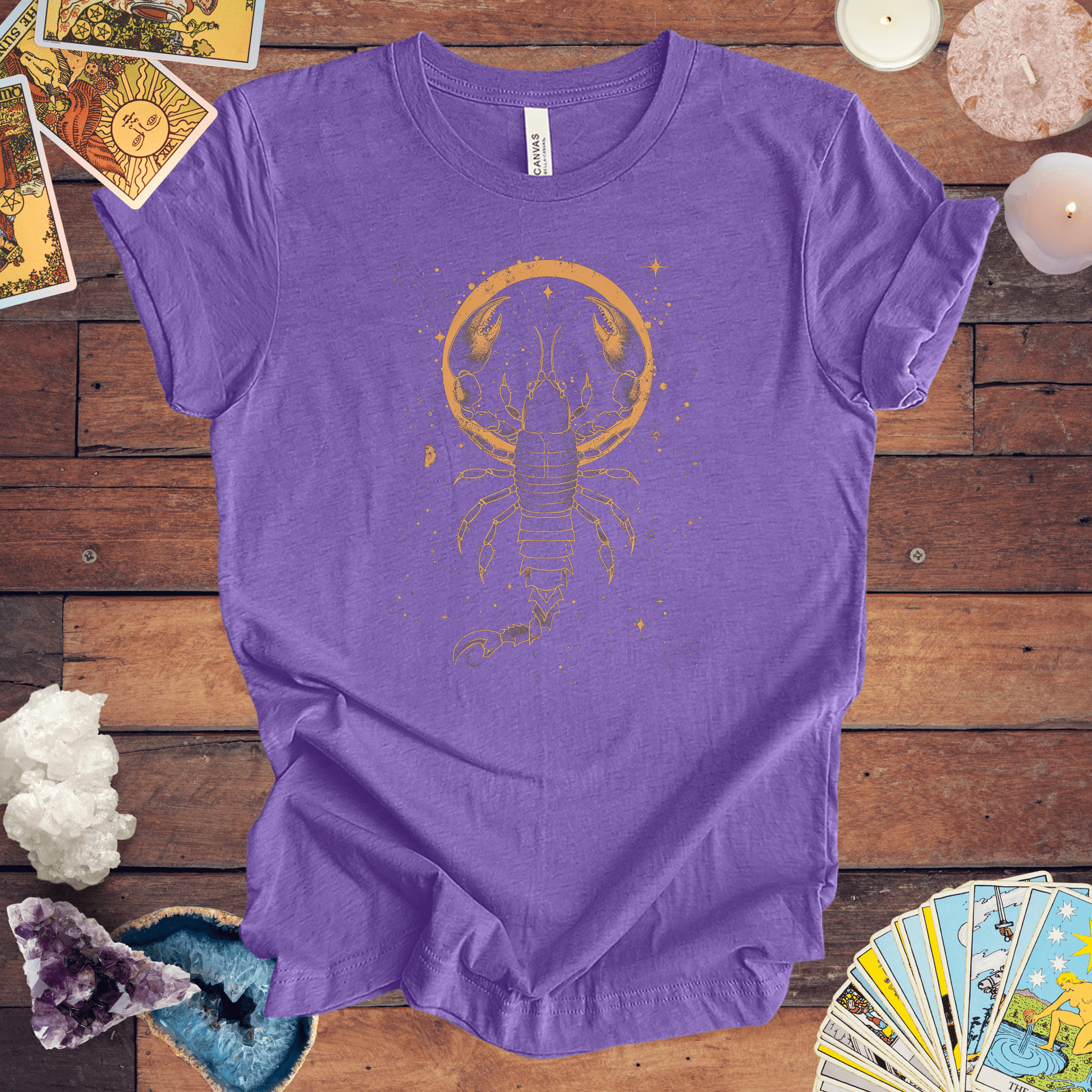 T-Shirt Heather Team Purple / S Celestial Scorpio - Cosmic Zodiac T-Shirt