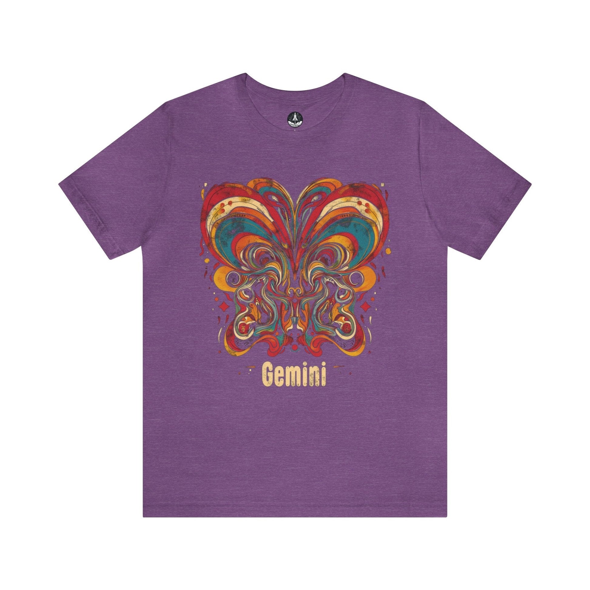 T-Shirt Heather Team Purple / S Gemini Abstract Essence T-Shirt: A Vivid Canvas of Duality