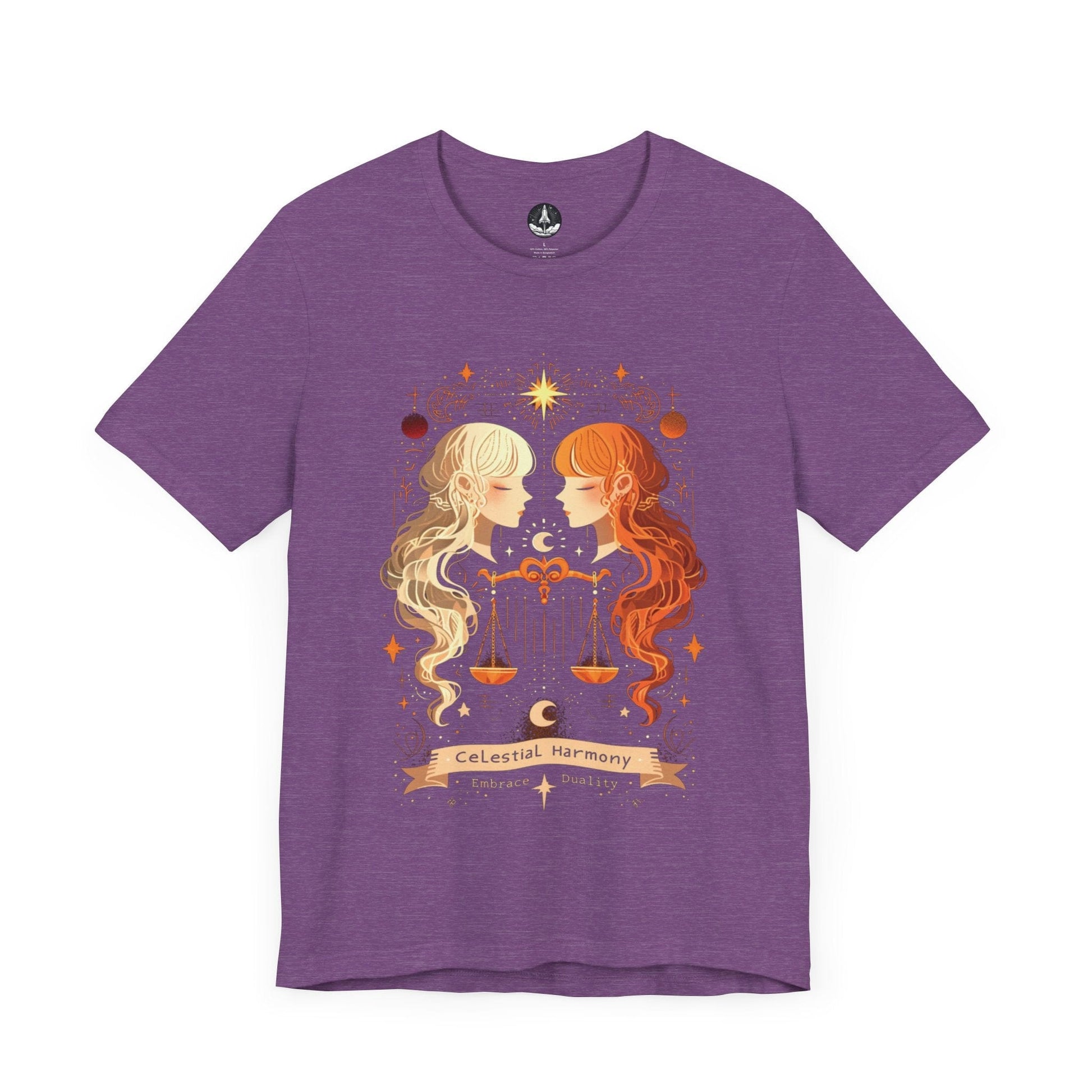 T-Shirt Heather Team Purple / S Gemini Celestial Harmony Gemini T-Shirt