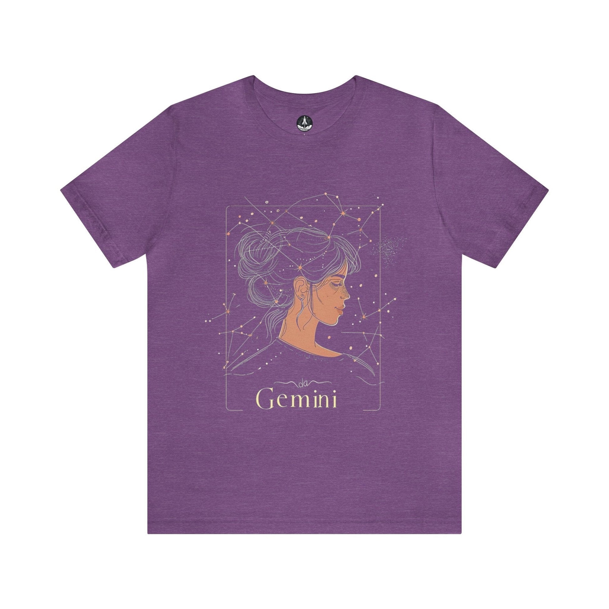 T-Shirt Heather Team Purple / S Gemini Mercurial Magic T-Shirt: Stargazing Elegance for the Twin Souls