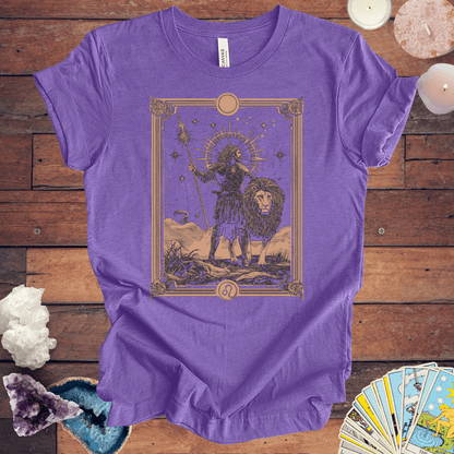 T-Shirt Heather Team Purple / S Leo Bravery T-Shirt: Tarot-Inspired Fierceness