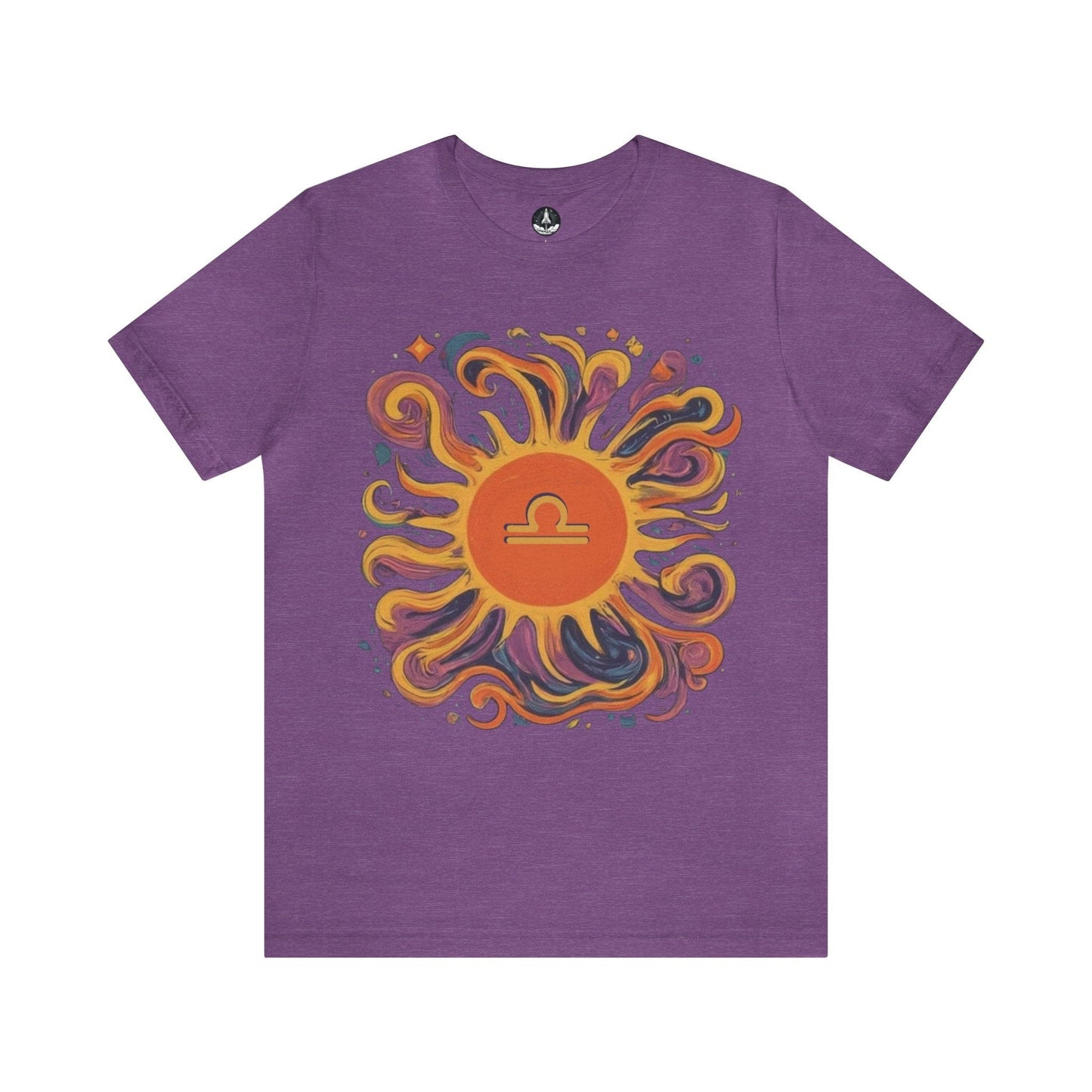 T-Shirt Heather Team Purple / S Libra Sun Harmony T-Shirt: Elegance in Equipoise