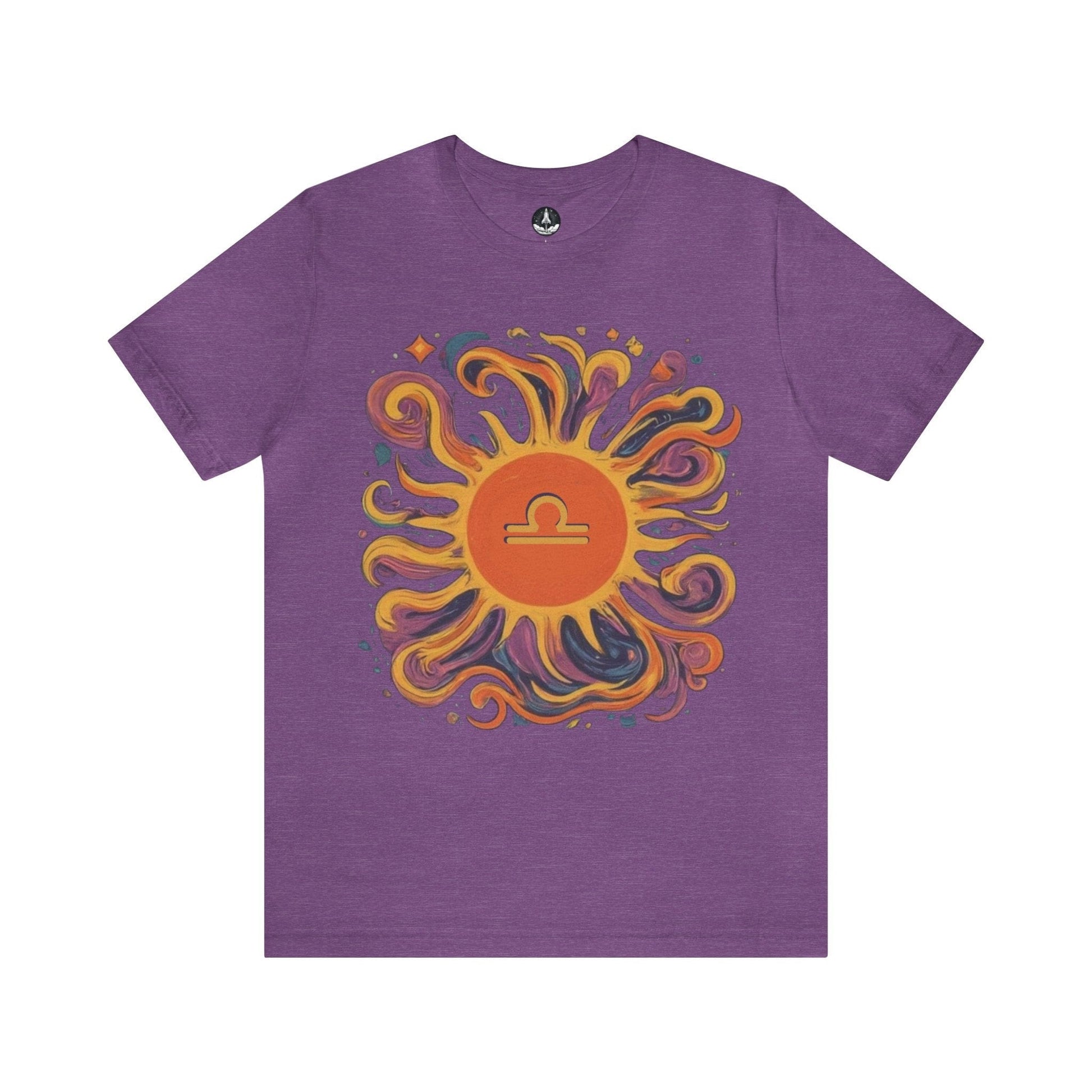 T-Shirt Heather Team Purple / S Libra Sun Harmony T-Shirt: Elegance in Equipoise