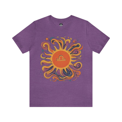 T-Shirt Heather Team Purple / S Libra Sun Harmony T-Shirt: Elegance in Equipoise