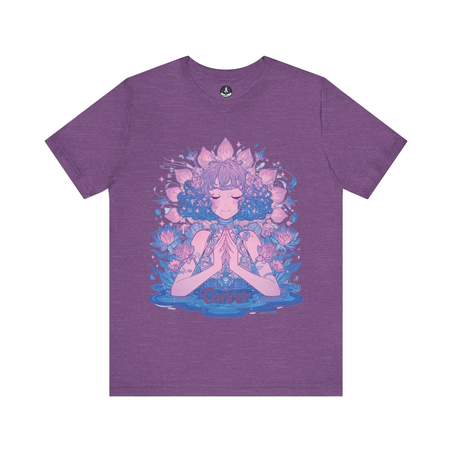 T-Shirt Heather Team Purple / S Lunar Bloom Cancer TShirt: Serenity in the Stars