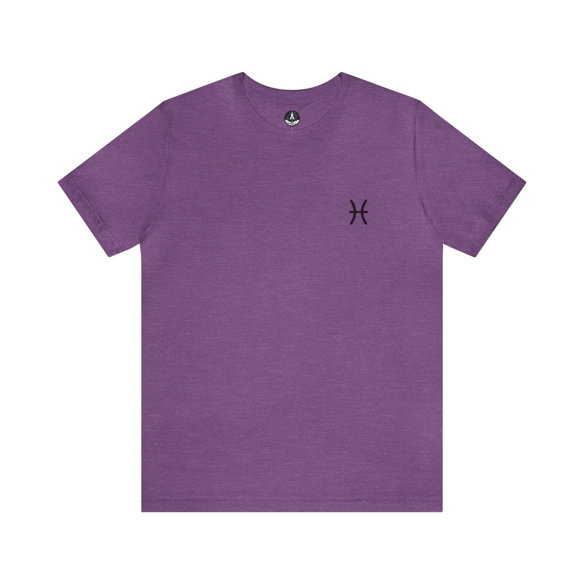 T-Shirt Heather Team Purple / S Pisces Fish Silhouette T-Shirt: Dreamy Comfort for the Compassionate Soul
