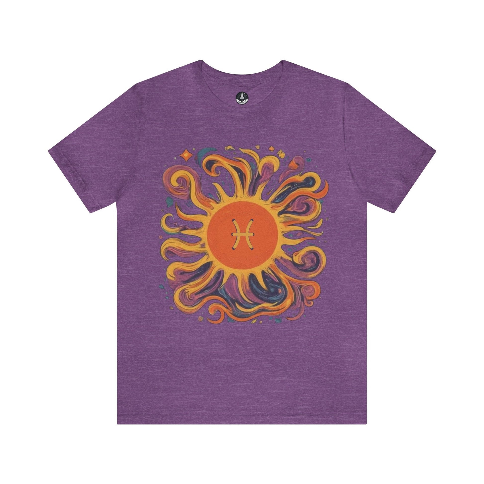 T-Shirt Heather Team Purple / S Pisces Sun Sign Soft T-Shirt: Flow with the Cosmic Current