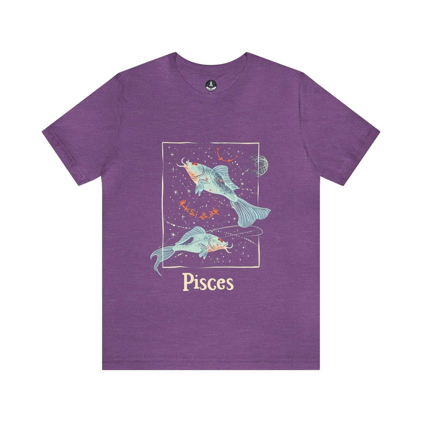 T-Shirt Heather Team Purple / S Pisces T-Shirt: Celestial Soft-Fit for Astrology Lovers