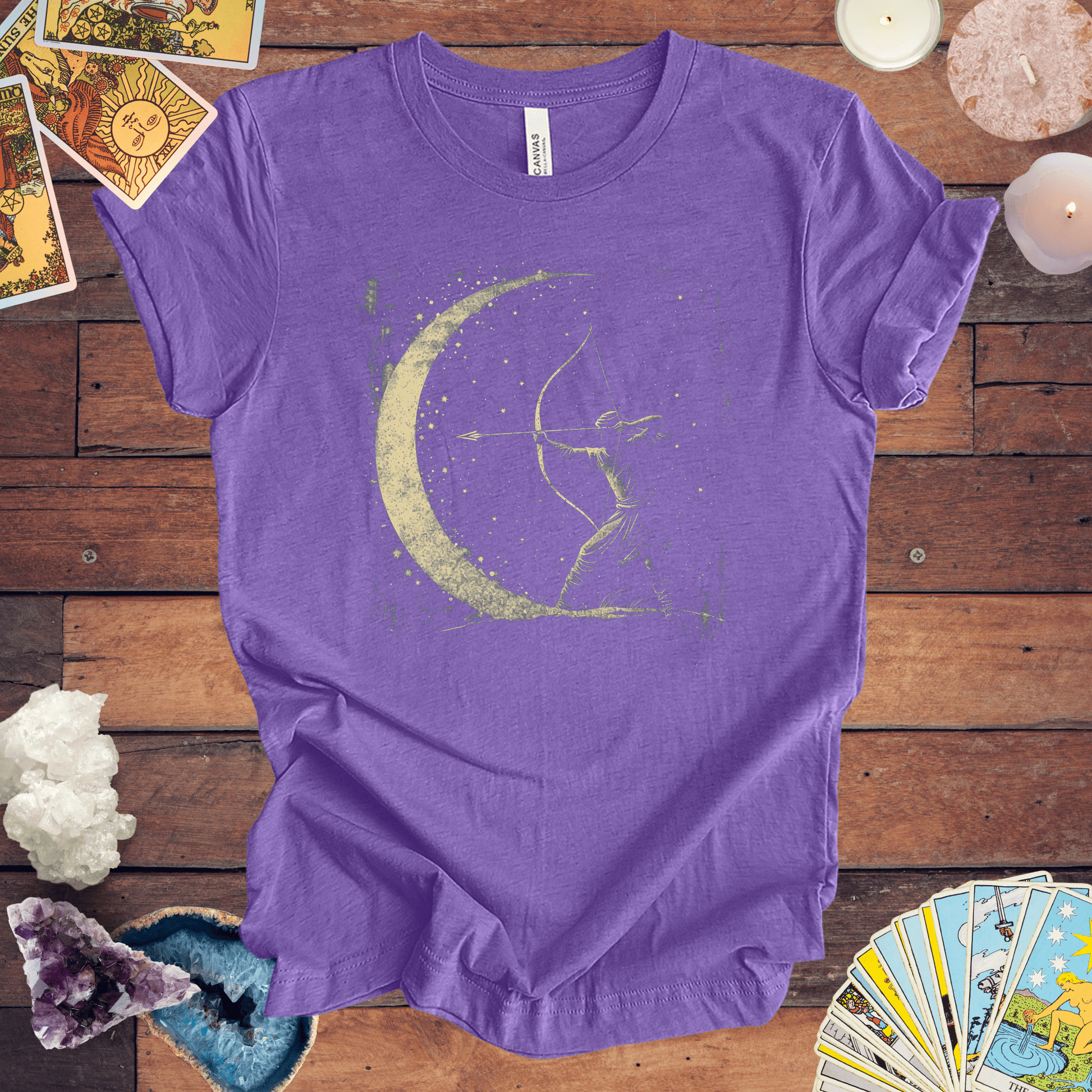 T-Shirt Heather Team Purple / S Sagittarius Archer T-Shirt: Aim High with Astro-Inspired Comfort