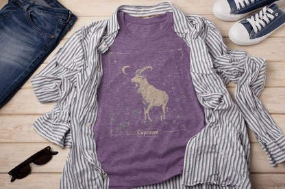 T-Shirt Heather Team Purple / S Saturn’s Resolve: Capricorn Tarot Card T-Shirt