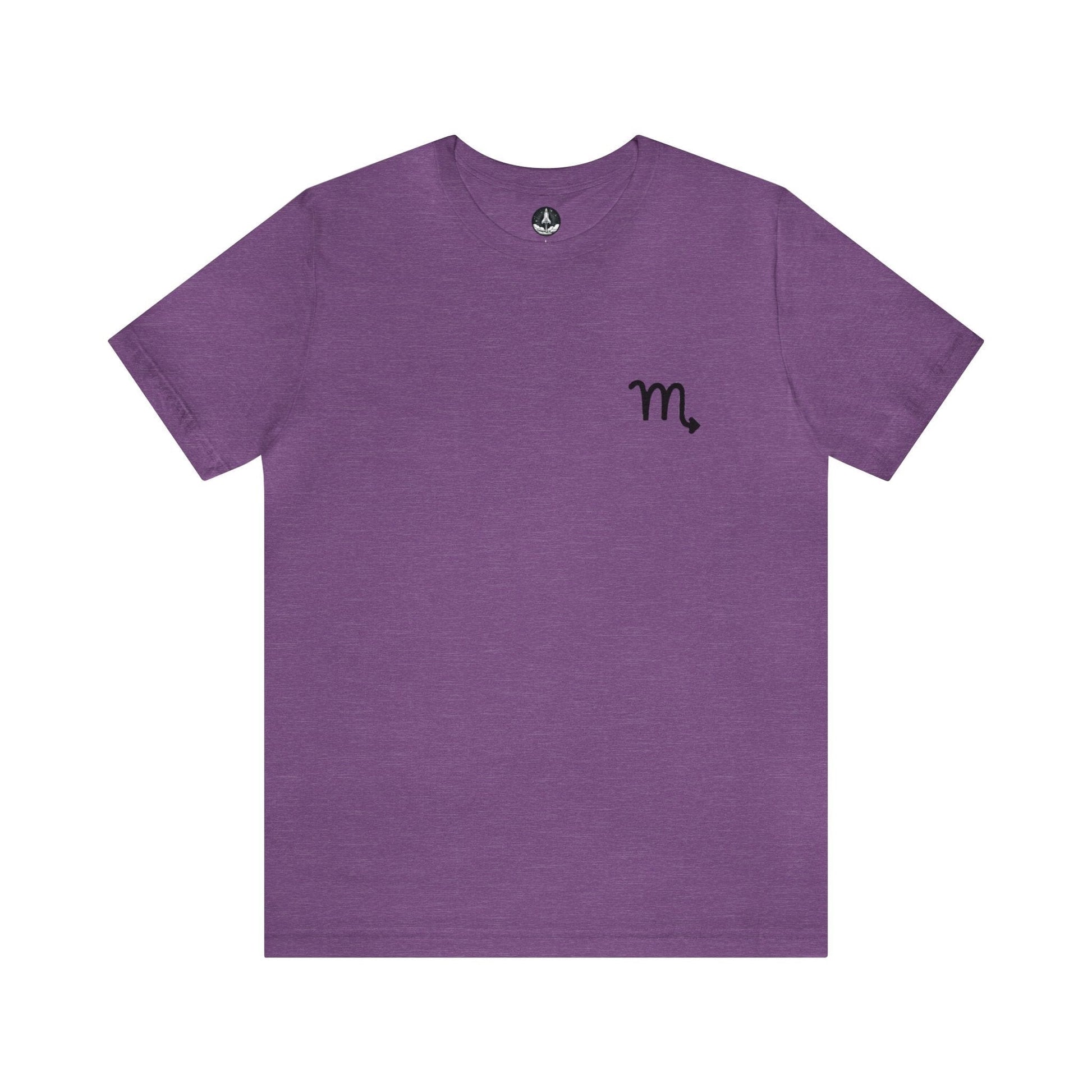 T-Shirt Heather Team Purple / S Scorpio Zodiac Cipher T-Shirt: Unveil Your Mystery with Elegant Minimalism