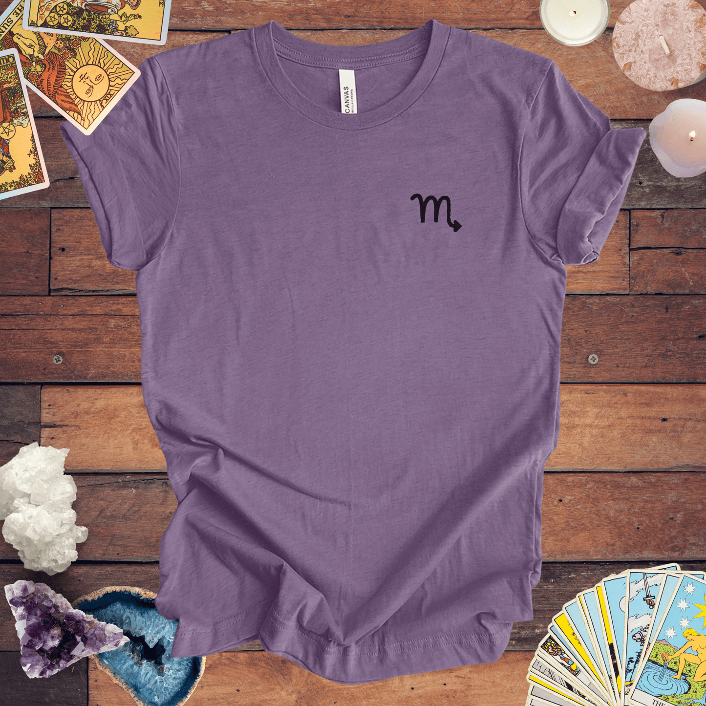 T-Shirt Heather Team Purple / S Scorpio Zodiac Cipher T-Shirt: Unveil Your Mystery with Elegant Minimalism