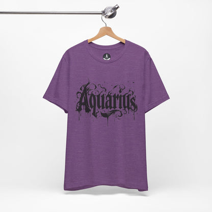T-Shirt Heather Team Purple / S Stellar Flow Aquarius TShirt: Embrace the Cosmic Wave
