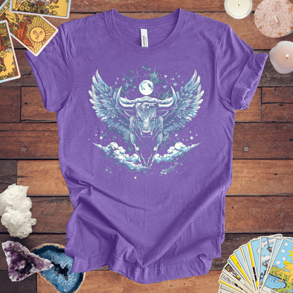 T-Shirt Heather Team Purple / S Taurus Celestial Bull T-Shirt: Stellar Determination