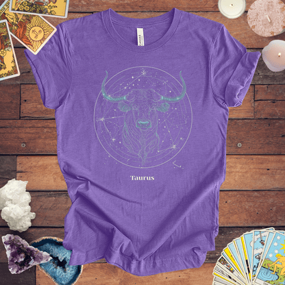 T-Shirt Heather Team Purple / S Taurus Steadfast Bull T-Shirt