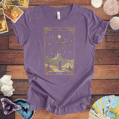 T-Shirt Heather Team Purple / S The Ambitious Visionary: Scorpio Tarot Card T-Shirt