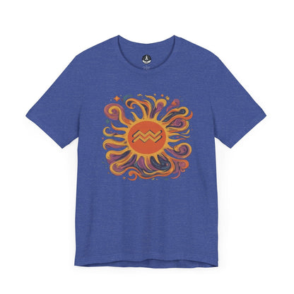 T-Shirt Heather True Royal / S Aquarius Solar Flair T-Shirt: Shine in Zodiac Fashion