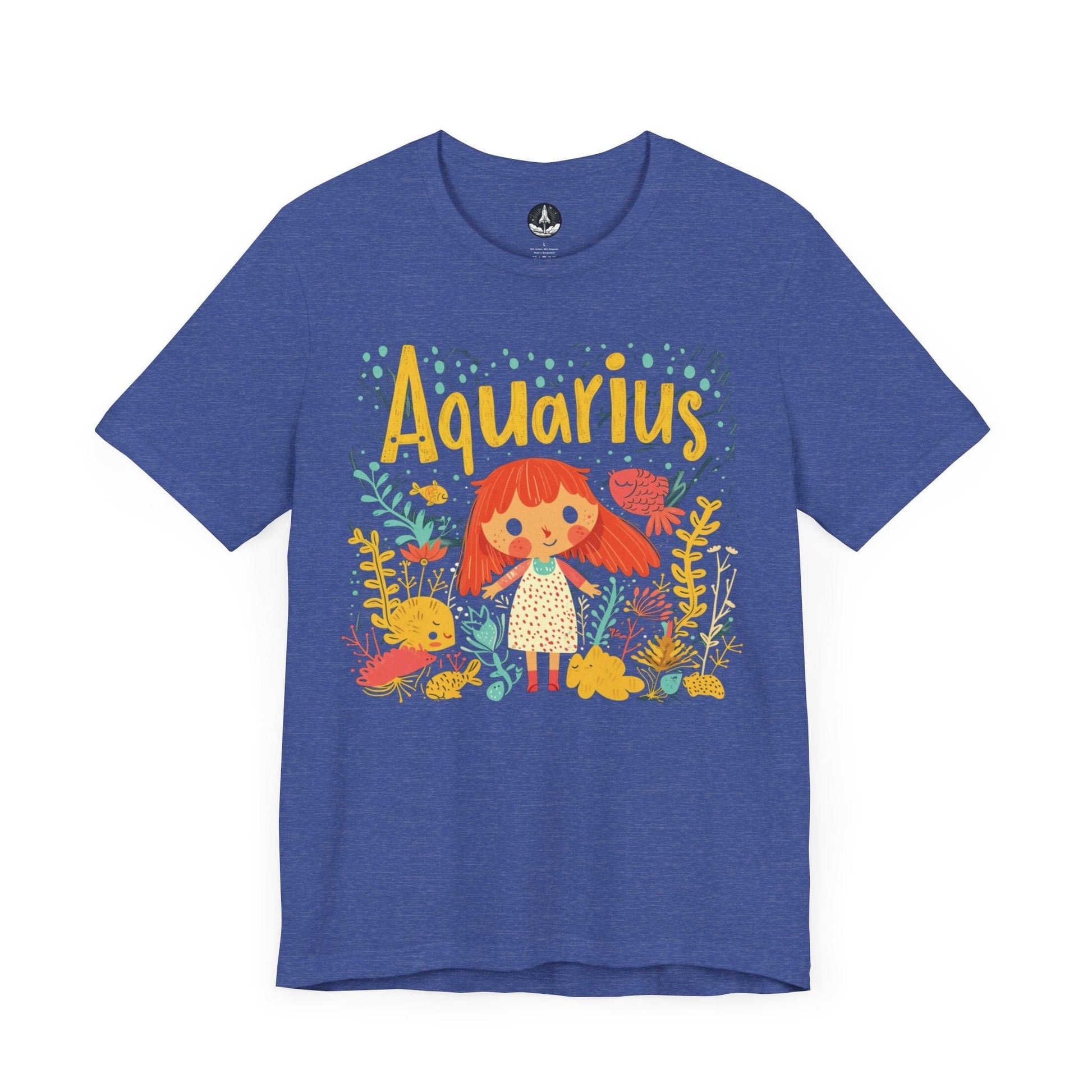 T-Shirt Heather True Royal / S Aquarius Whimsy T-Shirt: Dive Into Playful Seas of Imagination