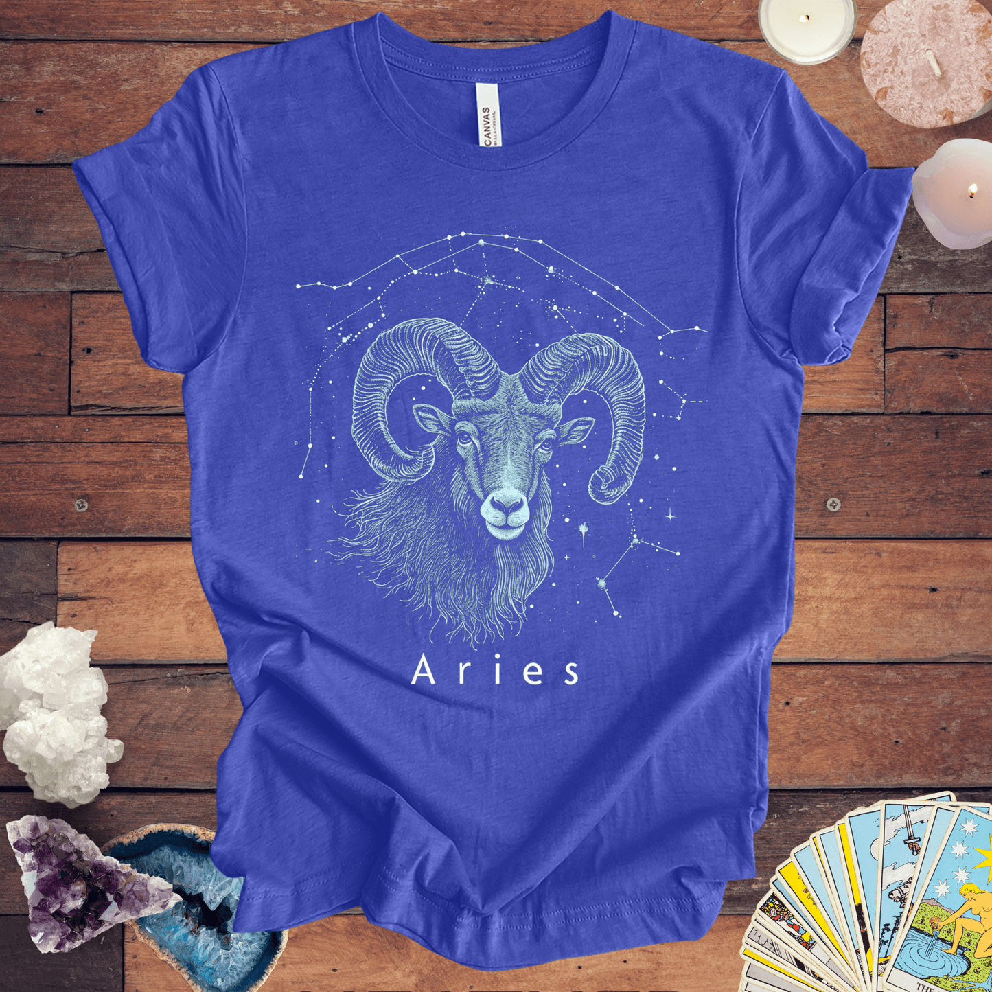 T-Shirt Heather True Royal / S Aries Ascend T-Shirt: Eco-Friendly Zodiac Comfort | Unisex Astrology Tee