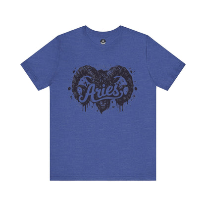 T-Shirt Heather True Royal / S Aries Bold Ram Tee - Unleash Your Zodiac Power