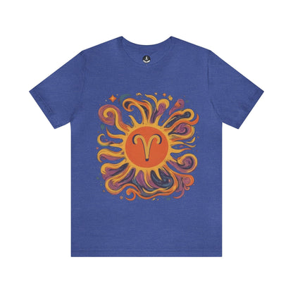 T-Shirt Heather True Royal / S Aries Zodiac Blaze Soft T-Shirt: Ignite Your Wardrobe
