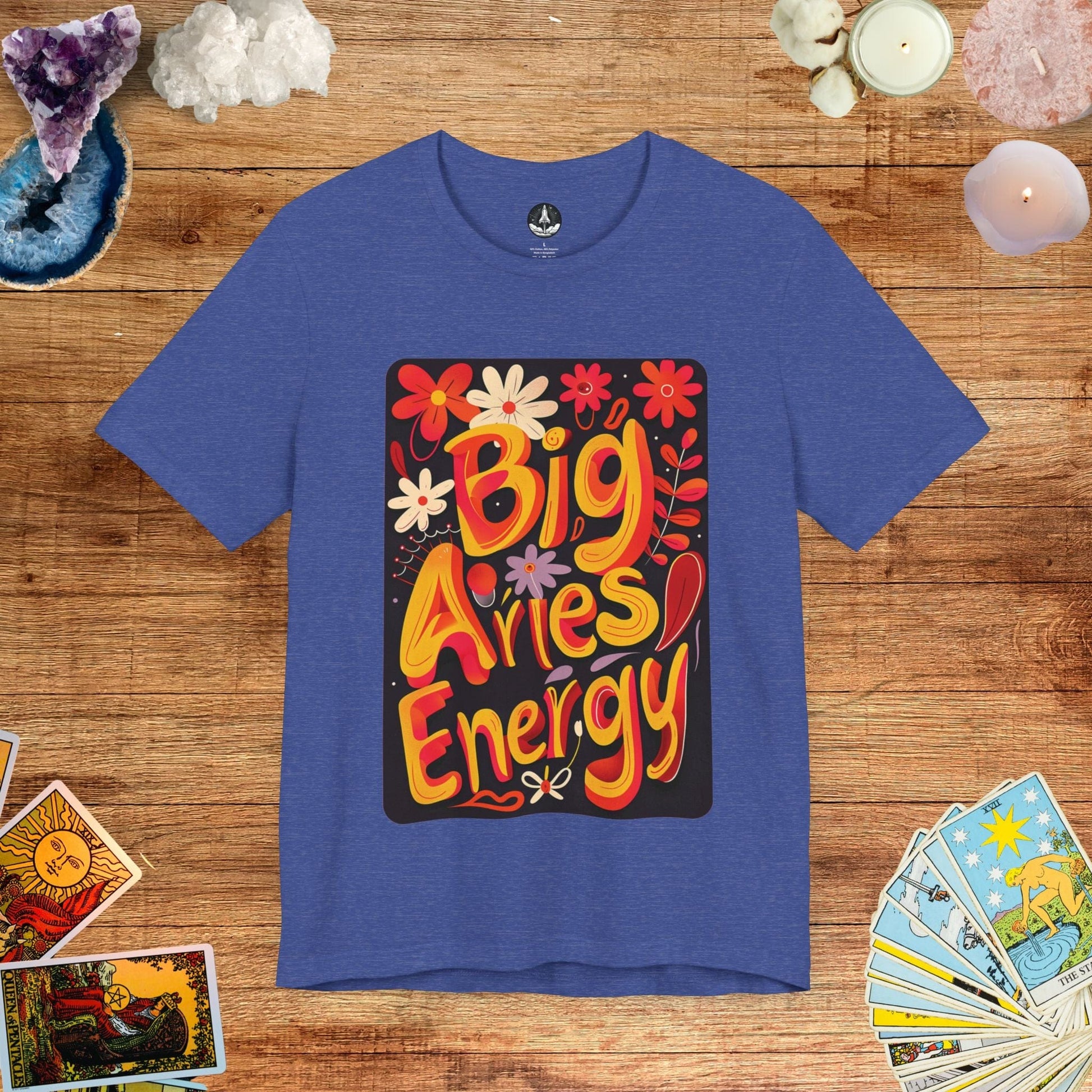 T-Shirt Heather True Royal / S Big Aries Energy T-Shirt