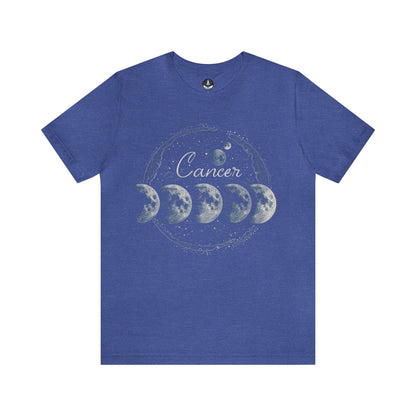 T-Shirt Heather True Royal / S Cancer Lunar Phases T-Shirt: Cycle of Celestial Ebb and Flow