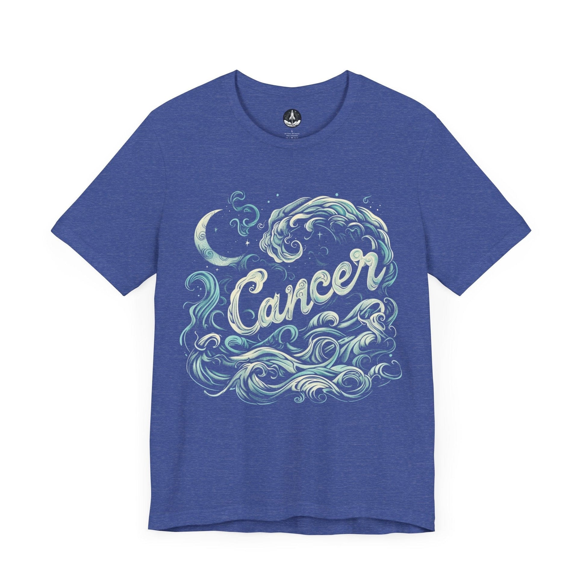 T-Shirt Heather True Royal / S Cancer Oceanic Dreams T-Shirt: Tide of Intuition