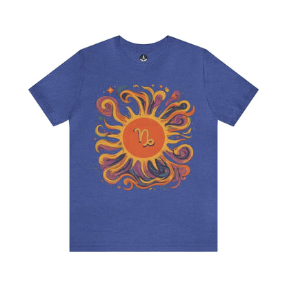T-Shirt Heather True Royal / S Capricorn Solar Swirl Soft T-Shirt: Grounded Radiance