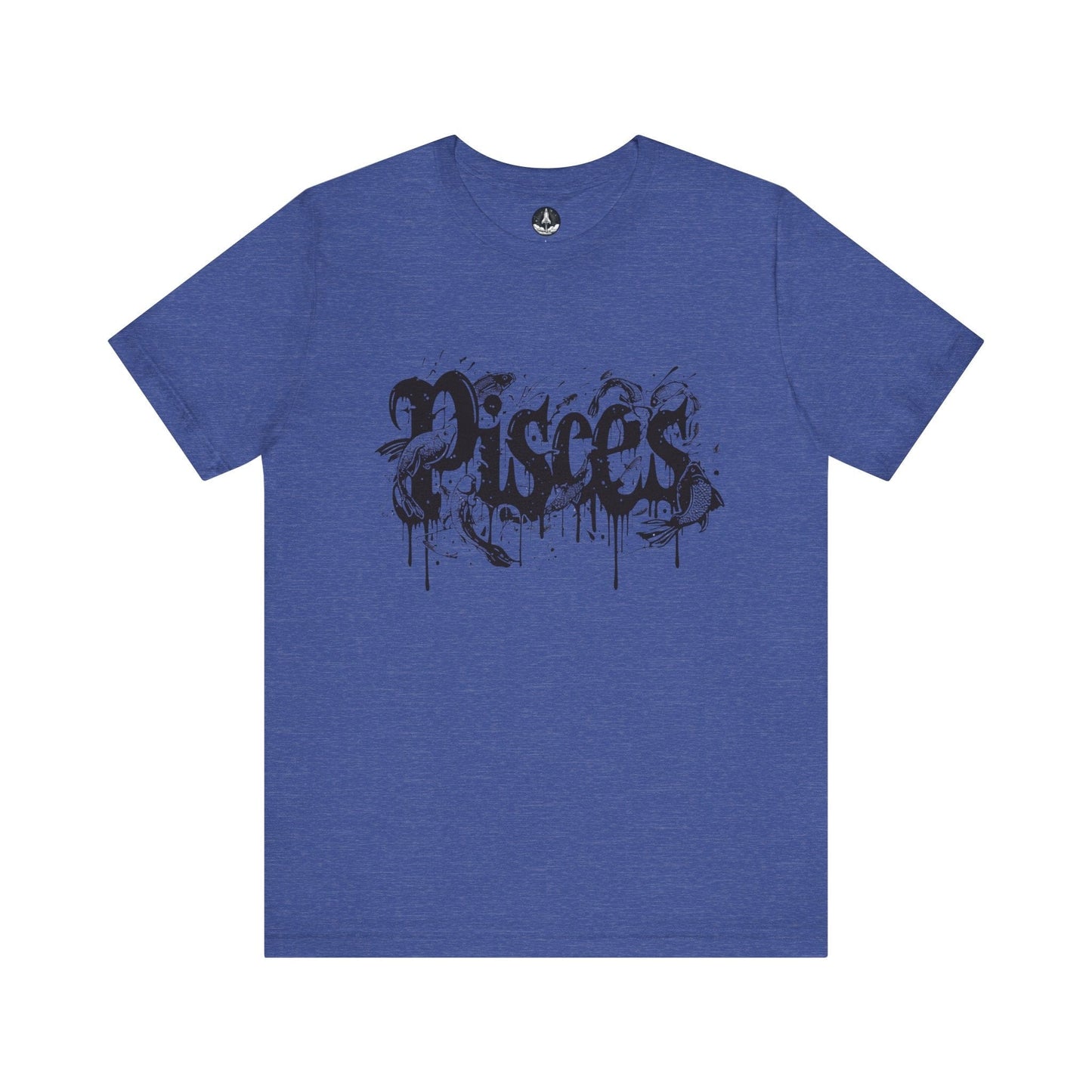 T-Shirt Heather True Royal / S Deep Dive Pisces TShirt: Immerse in the Artistic Tide