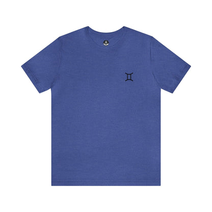 T-Shirt Heather True Royal / S Gemini Twin Glyph T-Shirt: Dynamic Style for the Social Butterfly