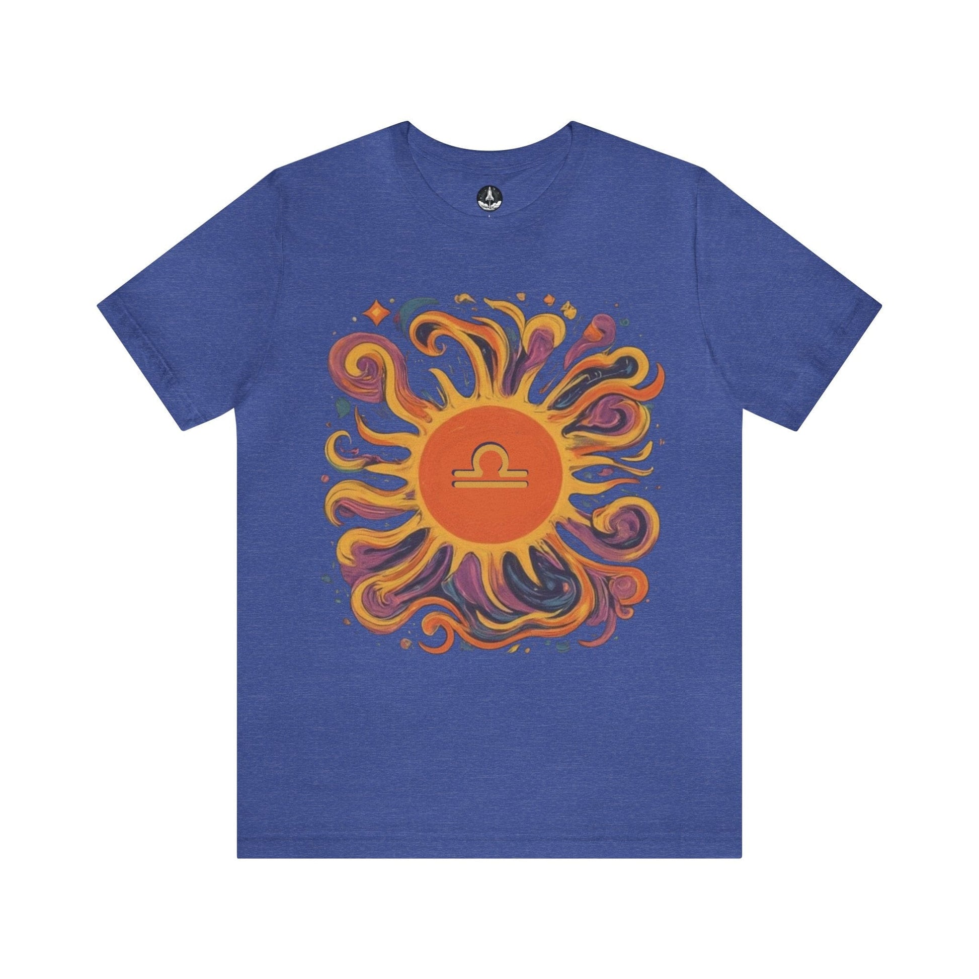 T-Shirt Heather True Royal / S Libra Sun Harmony T-Shirt: Elegance in Equipoise